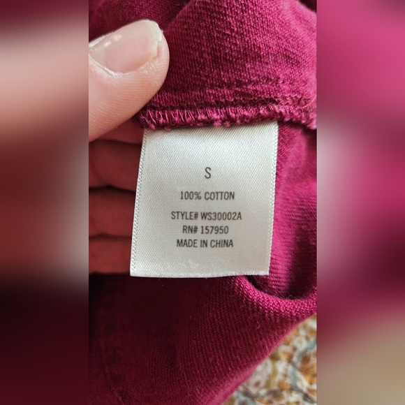 HARPER HERITAGE Maroon Mini skirt gold buttons front. Size small - Picture 8 of 9